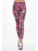 Colorful sports leggings in geometric shapes / orange H0010 - Online store - Boutique